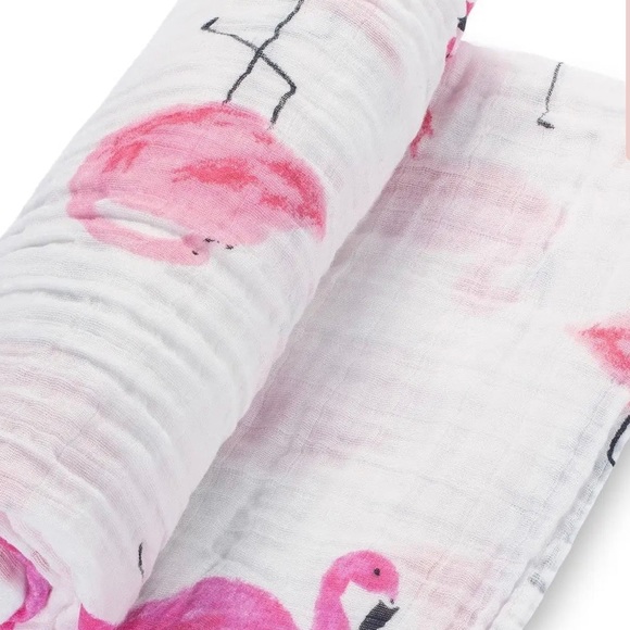 LollyBanks Cotton Muslin Swaddle - Flamingo - Picture 3 of 4